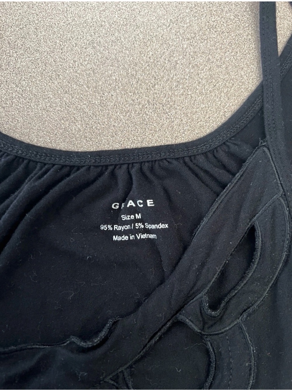 Grace Black Women's Spaghetti Strap Tank Top with Cutout Detail - Picture 4 of 4